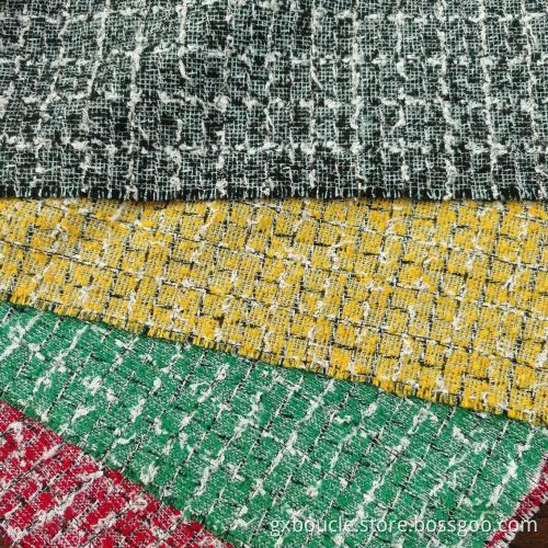 Boucle checked with loops yarn fashion fabric
